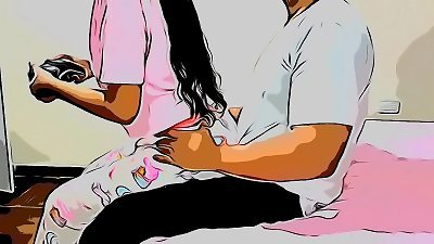 My Niece Wants Me To teach Her To play video Games And I teach Her Sitting On My legs - That Day I Take Advantage Of My Niece comic Version